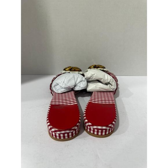 Jeffrey Campbell ABEEGAIL Red White Gingham Strawberry Sandals Women's US 11 M - Picture 5 of 7